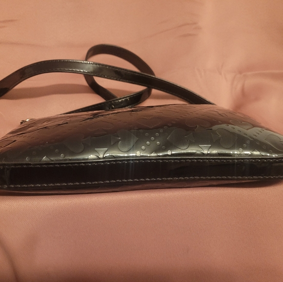 kate spade Black Patent Heart-Embossed Crossbody Bag - Picture 2 of 8